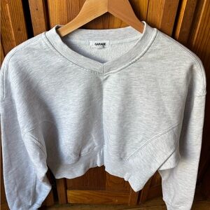 Garage Women's Light Gray Cropped sweatshirt